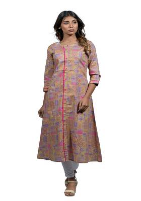 Multicolor embroidered cotton  ethnic-kurtis 1