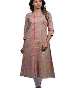 Multicolor embroidered cotton  ethnic-kurtis