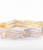 Exquisite Gold Platd Bangles With Colet And Bezel  Setting