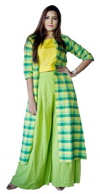 Green embroidered cotton  ethnic-kurtis 1