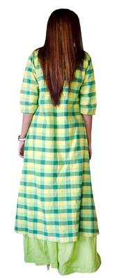 Green embroidered cotton  ethnic-kurtis 3