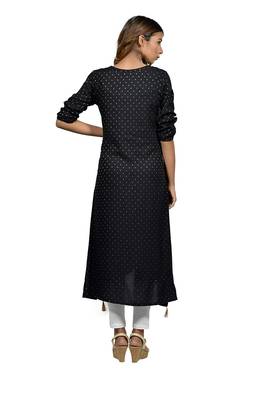 Black embroidered rayon ethnic-kurtis 4