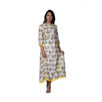 Grey embroidered cotton  ethnic-kurtis 1