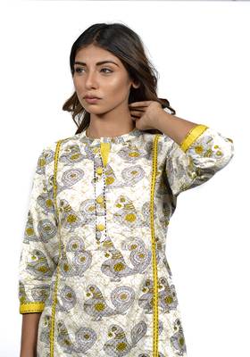 Grey embroidered cotton  ethnic-kurtis 4