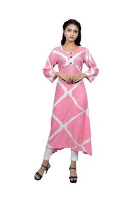 Pink embroidered cotton  ethnic-kurtis 1