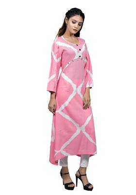 Pink embroidered cotton  ethnic-kurtis 4