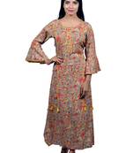 Multicolor embroidered rayon ethnic-kurtis