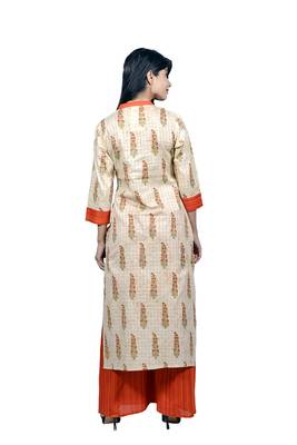 Off white embroidered cotton  ethnic-kurtis 3