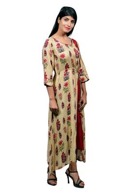 Red embroidered rayon ethnic-kurtis 2