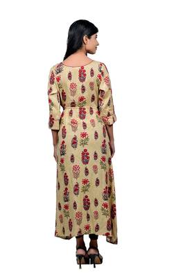 Red embroidered rayon ethnic-kurtis 4