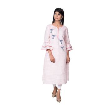 Pink embroidered cotton  ethnic-kurtis 2