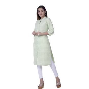 Green embroidered cotton  ethnic-kurtis 3