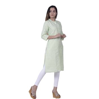 Green embroidered cotton  ethnic-kurtis 4