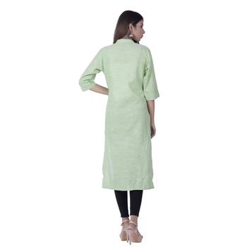 Green embroidered cotton  ethnic-kurtis 2