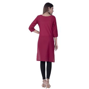 Maroon embroidered cotton  ethnic-kurtis 2