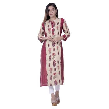 Red embroidered rayon ethnic-kurtis 1