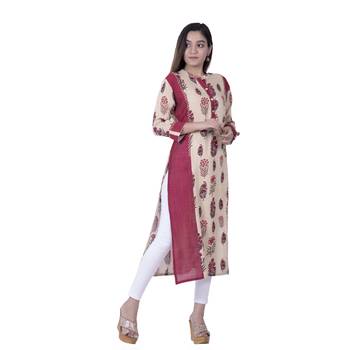 Red embroidered rayon ethnic-kurtis 3