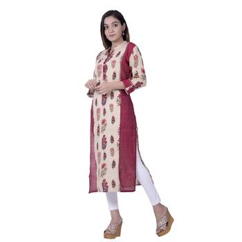 Red embroidered rayon ethnic-kurtis 4