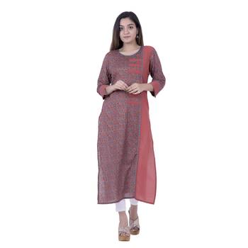 Maroon embroidered chanderi ethnic-kurtis 1
