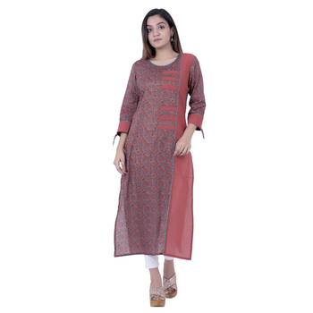 Maroon embroidered chanderi ethnic-kurtis 2