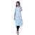 Turquoise embroidered cotton  ethnic-kurtis