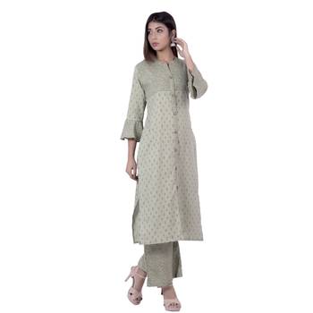 Green embroidered cotton  ethnic-kurtis 2