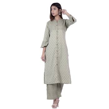 Green embroidered cotton  ethnic-kurtis 4