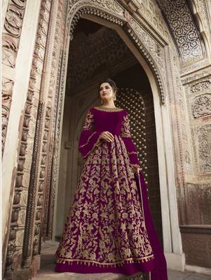 Pink embroidered net salwar 1