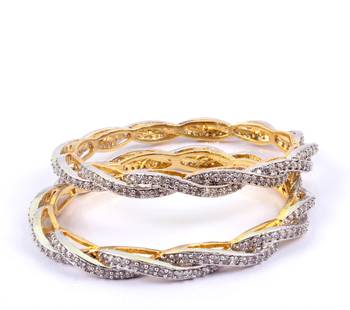 Pretty Gold Plated   Tangled Bangles 1
