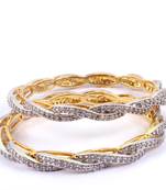 Pretty Gold Plated   Tangled Bangles
