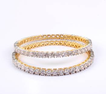 Gorgeous Single Line Bangles With Beautiful Stones 1