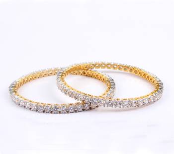 Gorgeous Single Line Bangles With Beautiful Stones 2