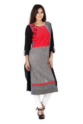 red printed Rayon stitched kurti 1