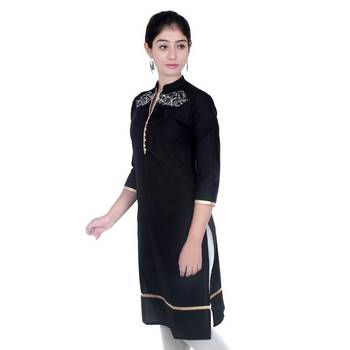 black printed Cotton stitched kurti 2