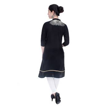 black printed Cotton stitched kurti 3