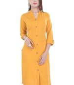 yellow printed Cotton stitched kurti
