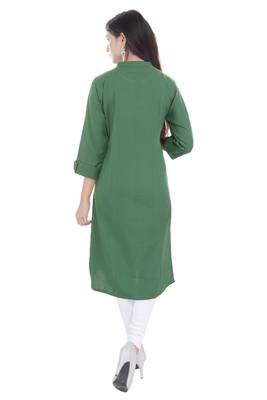 Green printed Cotton stitched kurti 2