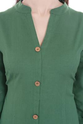 Green printed Cotton stitched kurti 3