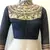 Black dupion silk highneck zari embroidered blouse