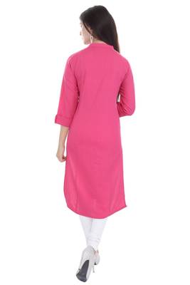 pink printed Cotton stitched kurti 2