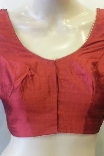 Maroon rawsilk zari embroidered blouse