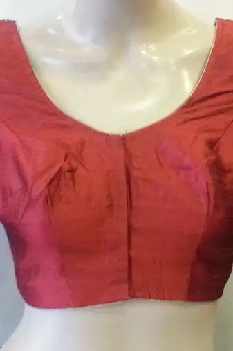 Maroon rawsilk zari embroidered blouse