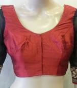 Maroon rawsilk zari embroidered blouse