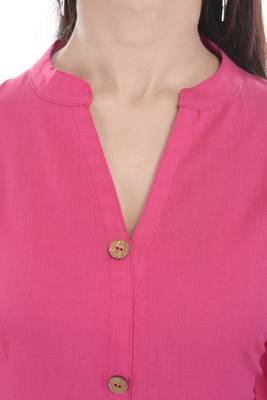 pink printed Cotton stitched kurti 3