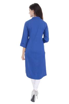 blue printed Cotton stitched kurti 2