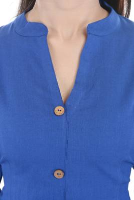 blue printed Cotton stitched kurti 3