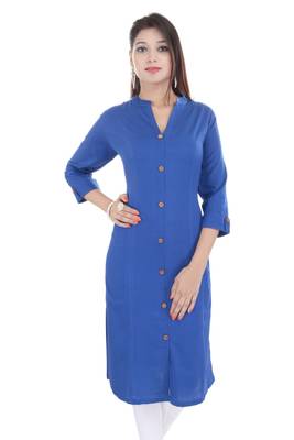 blue printed Cotton stitched kurti 4