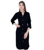 black printed Cotton stitched kurti