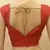 Red rawsilk and black velvette embroidered blouse