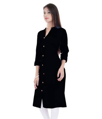 black printed Cotton stitched kurti 4
